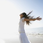 woman celebrating the sun